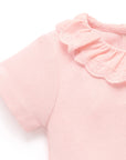 purebaby organic pointelle ruffle short sleeve bodysuit baby clothes