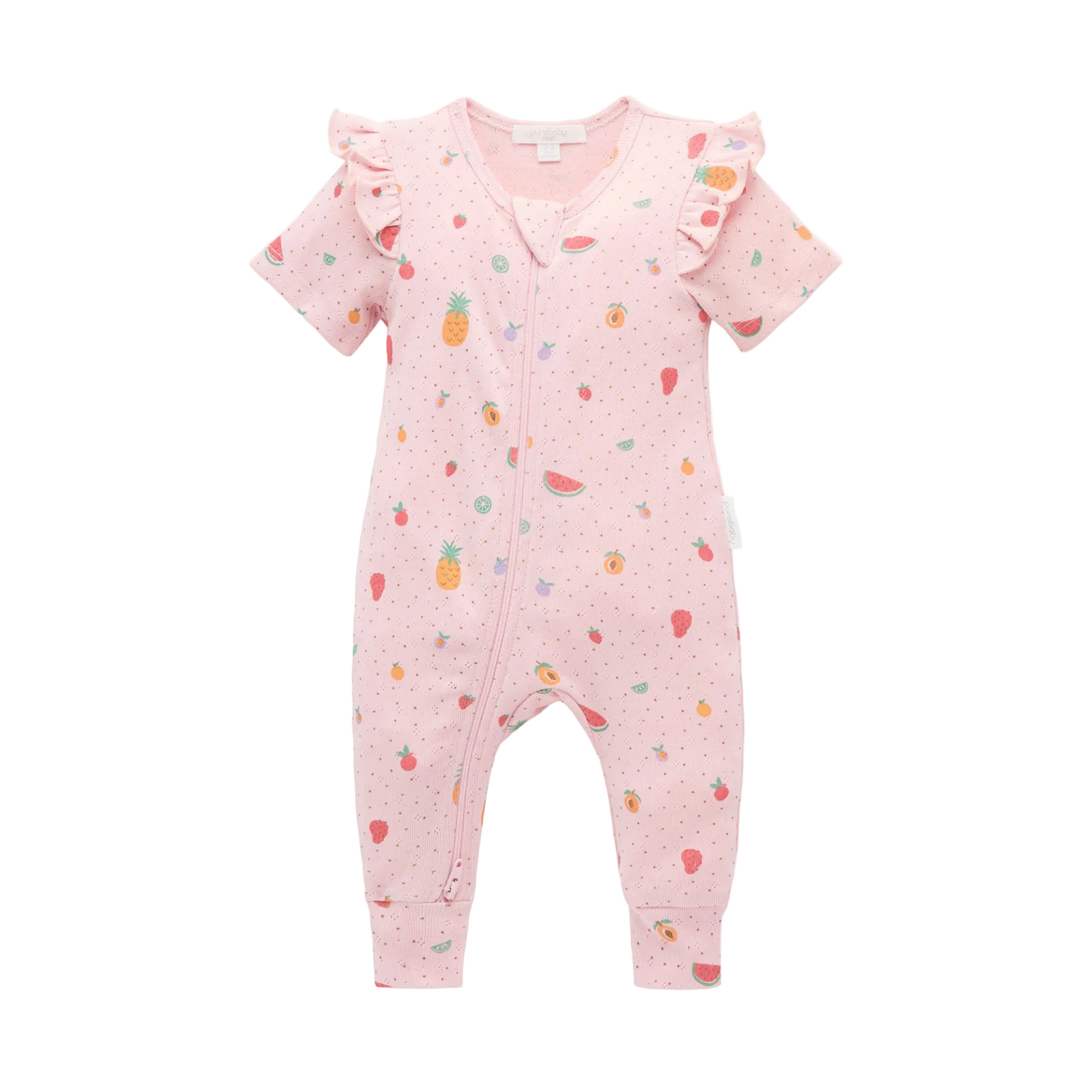 purebaby organic cotton baby clothes zip romper zip growsuit