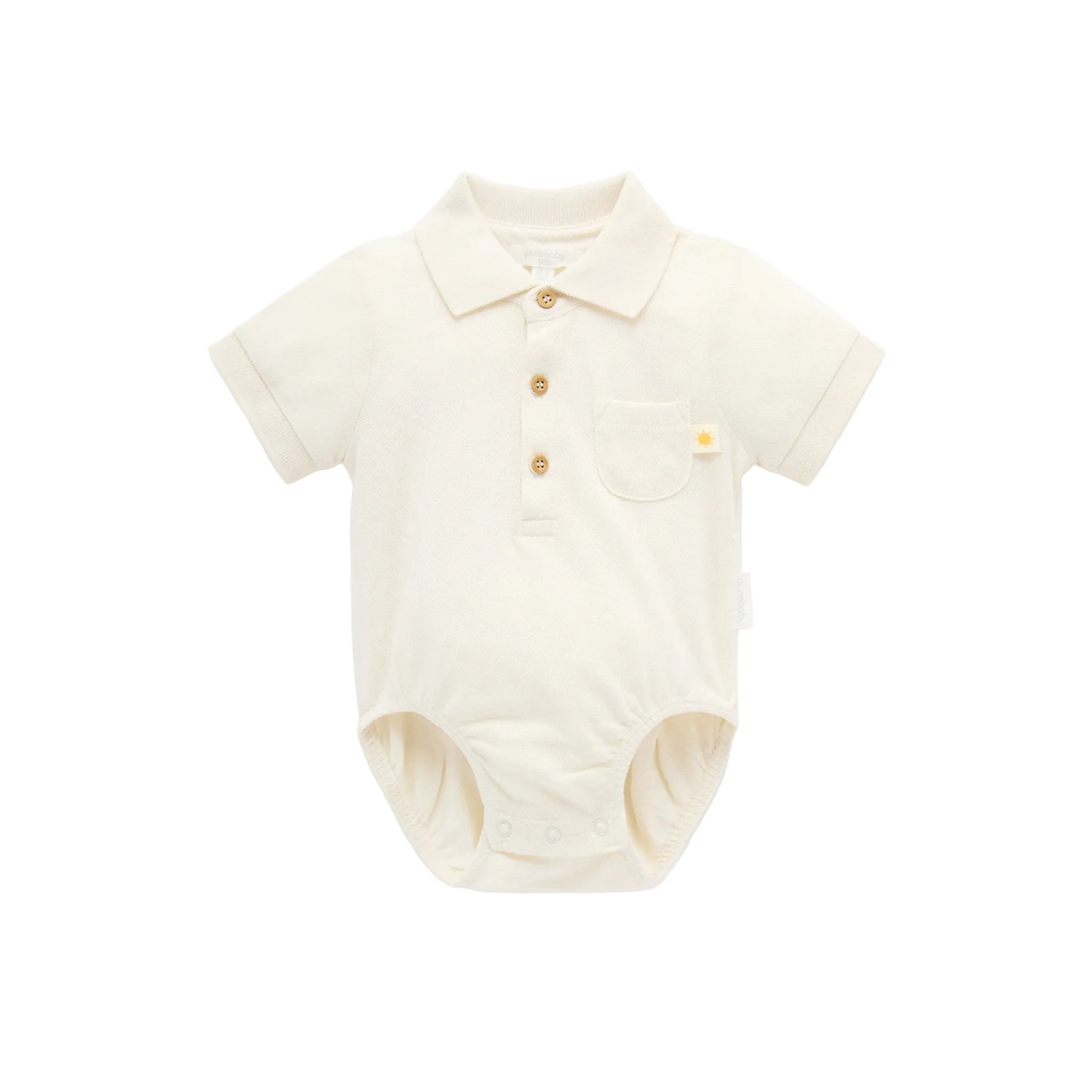 purebaby organic cotton polo bodysuit baby clothes