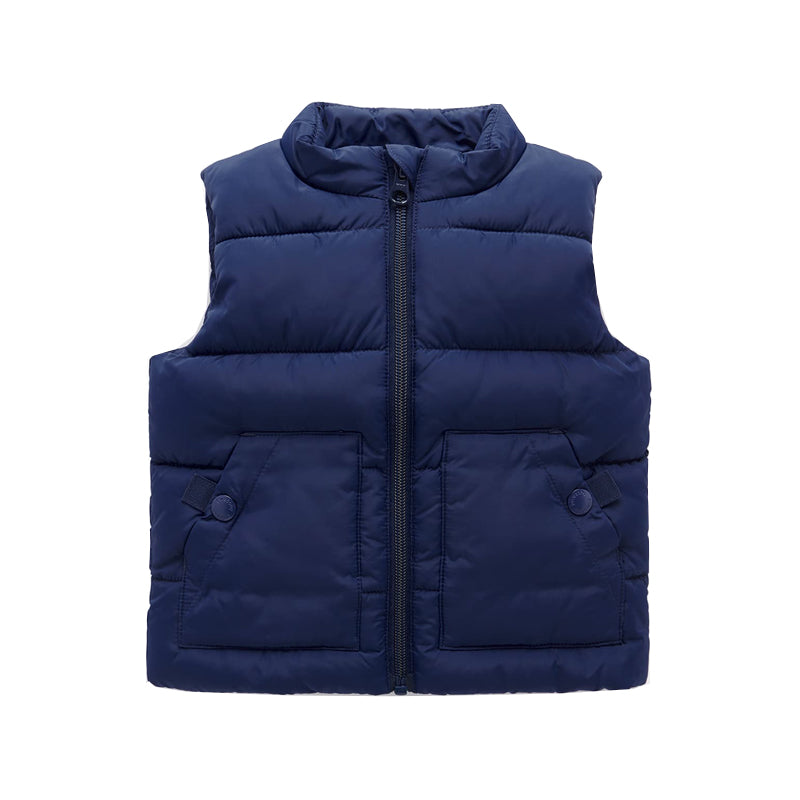 purebaby organic baby winter puffer vest blue