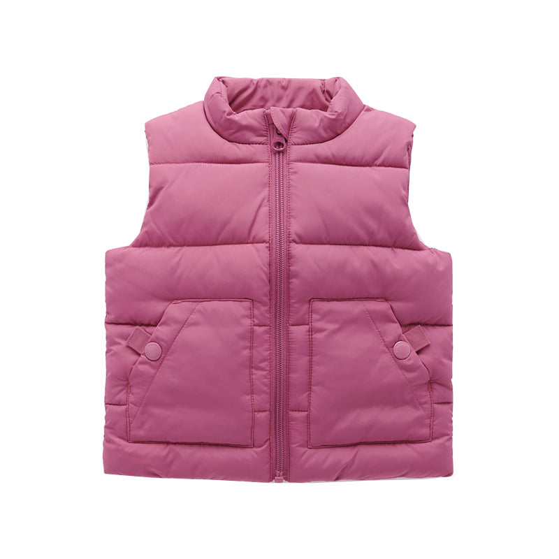 purebaby organic baby winter puffer vest pink
