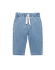 purebaby organic blue denim pants with drawstring kids jeans