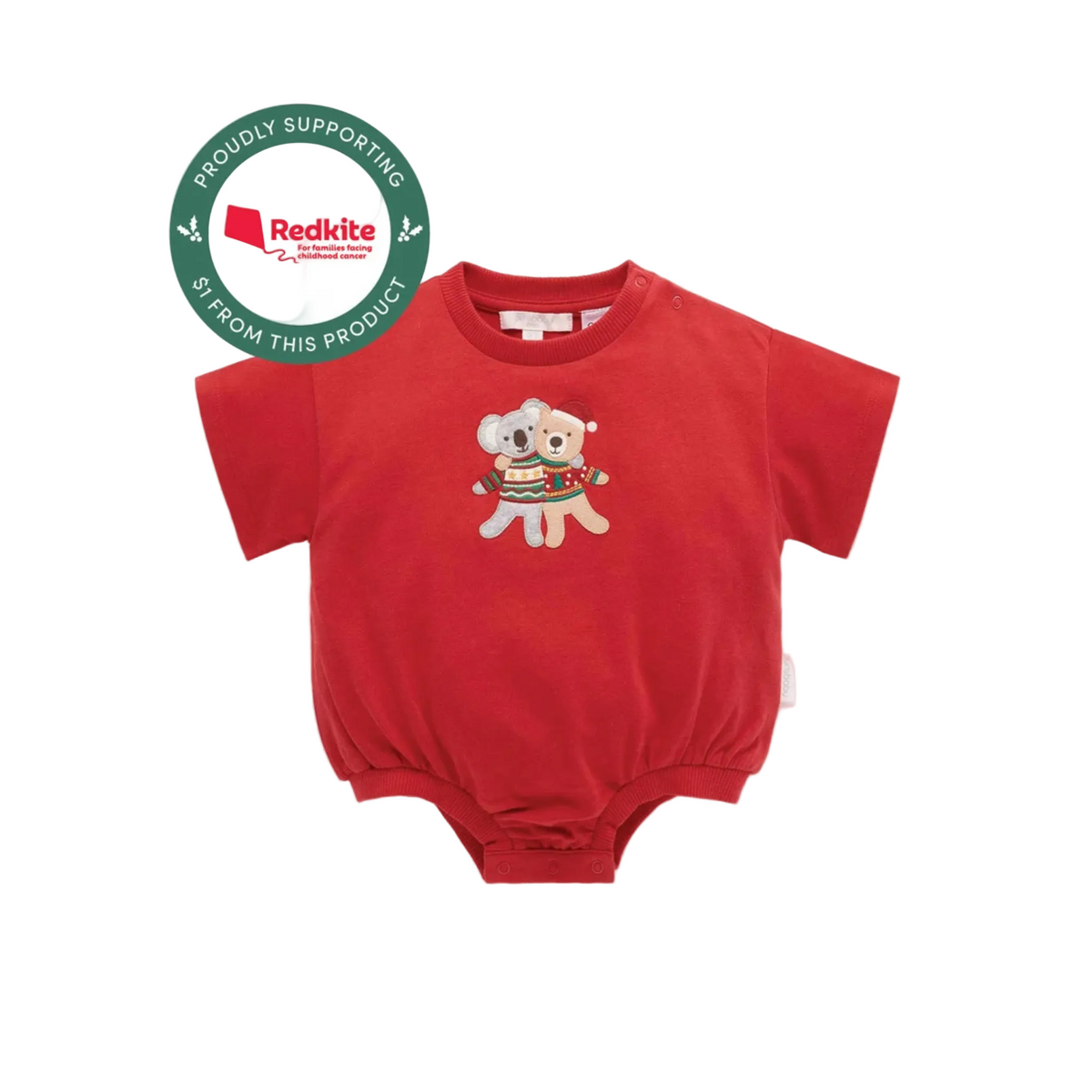 purebaby organic cotton baby clothes christmas hugs bodysuit