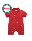 purebaby organic baby clothes christmas polo growsuit