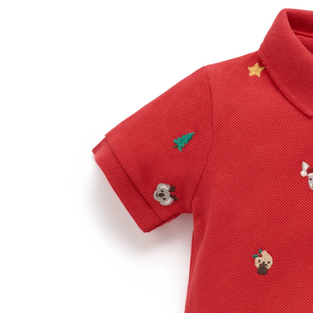purebaby organic baby clothes christmas polo growsuit