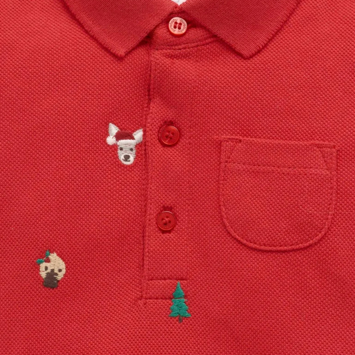 purebaby organic baby clothes christmas polo growsuit