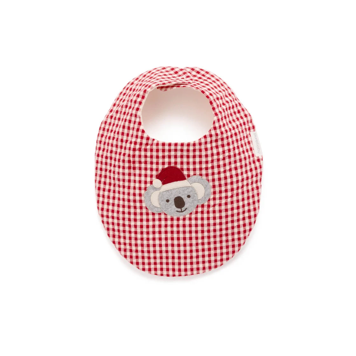 Christmas Gingham Santa Bib