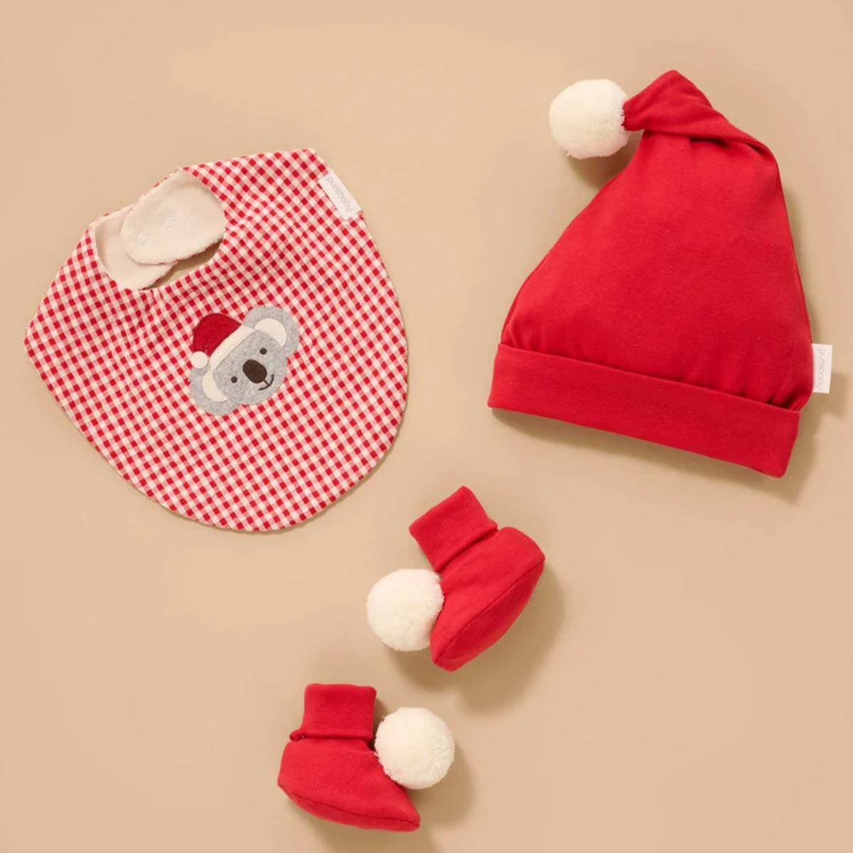 Christmas Gingham Santa Bib