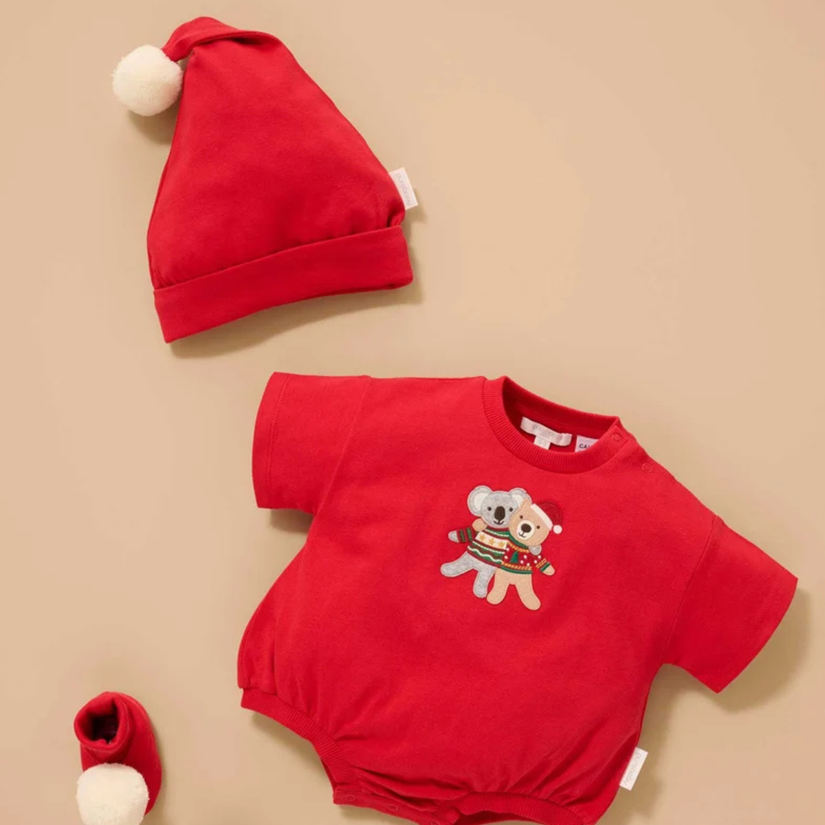 purebaby organic cotton red santa hat baby christmas
