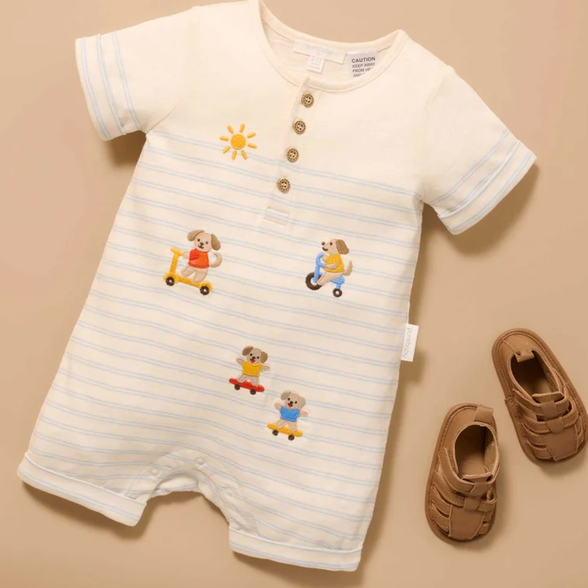purebaby organic cotton baby clothes resort growsuit