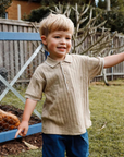 purebaby organic rib polo tee boys