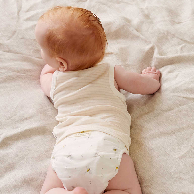 purebaby organic cotton baby clothes rib singlet wheat