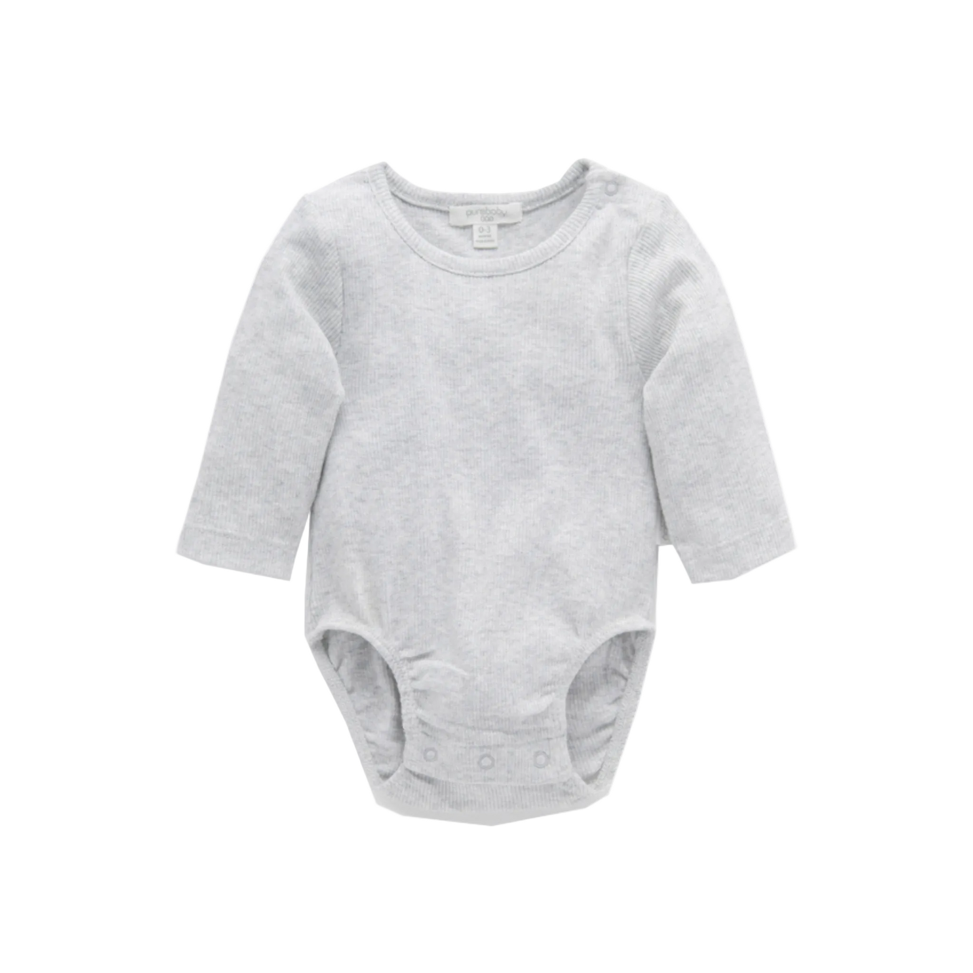 purebaby organic cotton ribbed long sleeve bodysuit baby