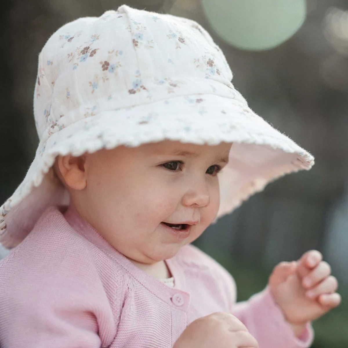 purebaby organic cotton baby sun hat garden ditsy summer hat kids