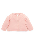 purebaby organic cotton baby girl clothes pink scalloped cardigan kids