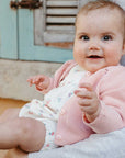 purebaby organic cotton baby girl clothes pink scalloped cardigan kids