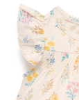 purebaby organic cotton baby romper posy shirred romper baby girl