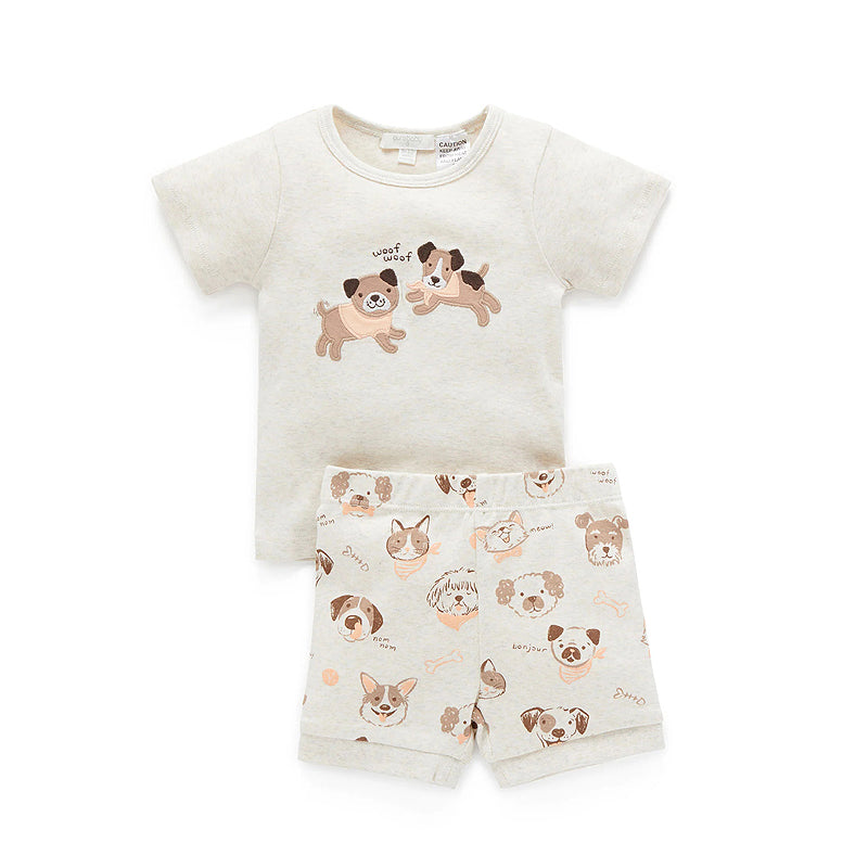 purebaby organic baby toddler pyjama set puppy dogs