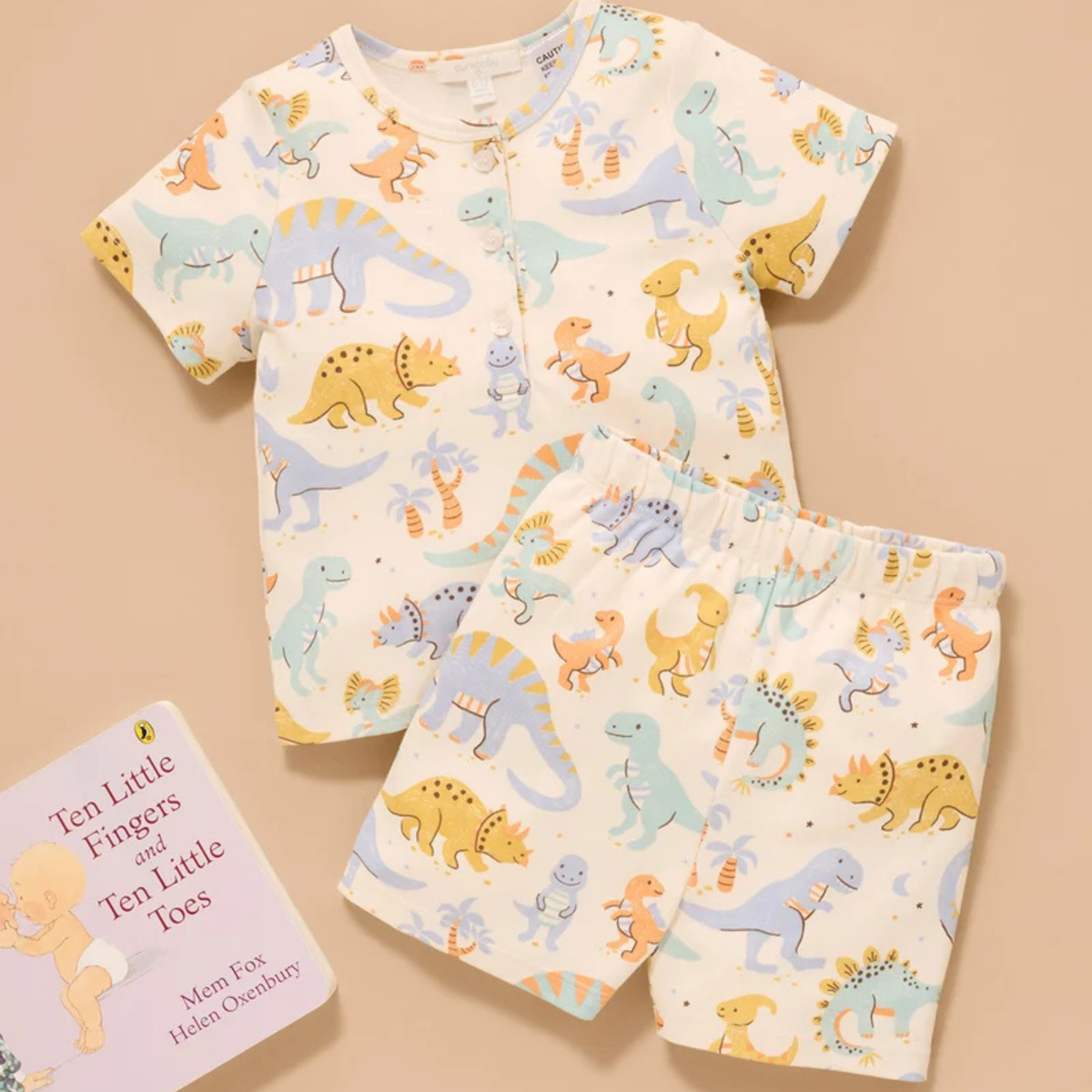 purebaby organic sleepysaurus pj set baby boy organic cotton clothes