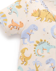 purebaby organic cotton baby romper dino sleepysaurus short pj growsuit