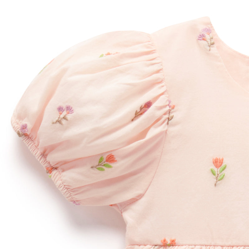 purebaby organic sprig embroidered dress kids dress
