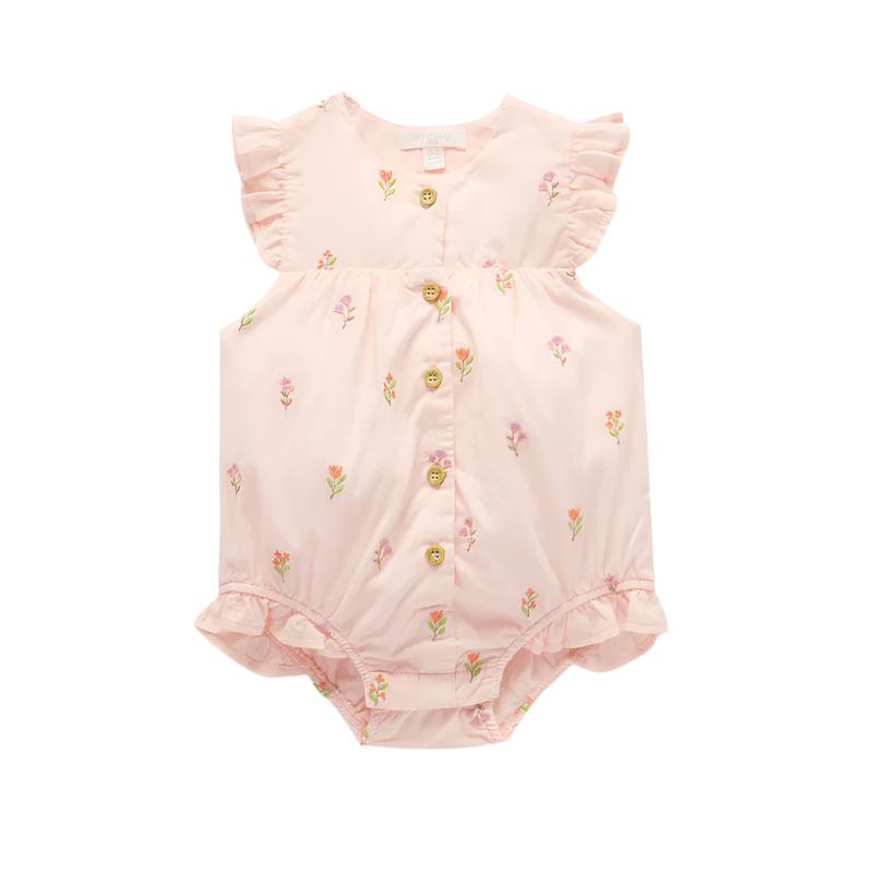 purebaby organic spring embroidered bodysuit baby