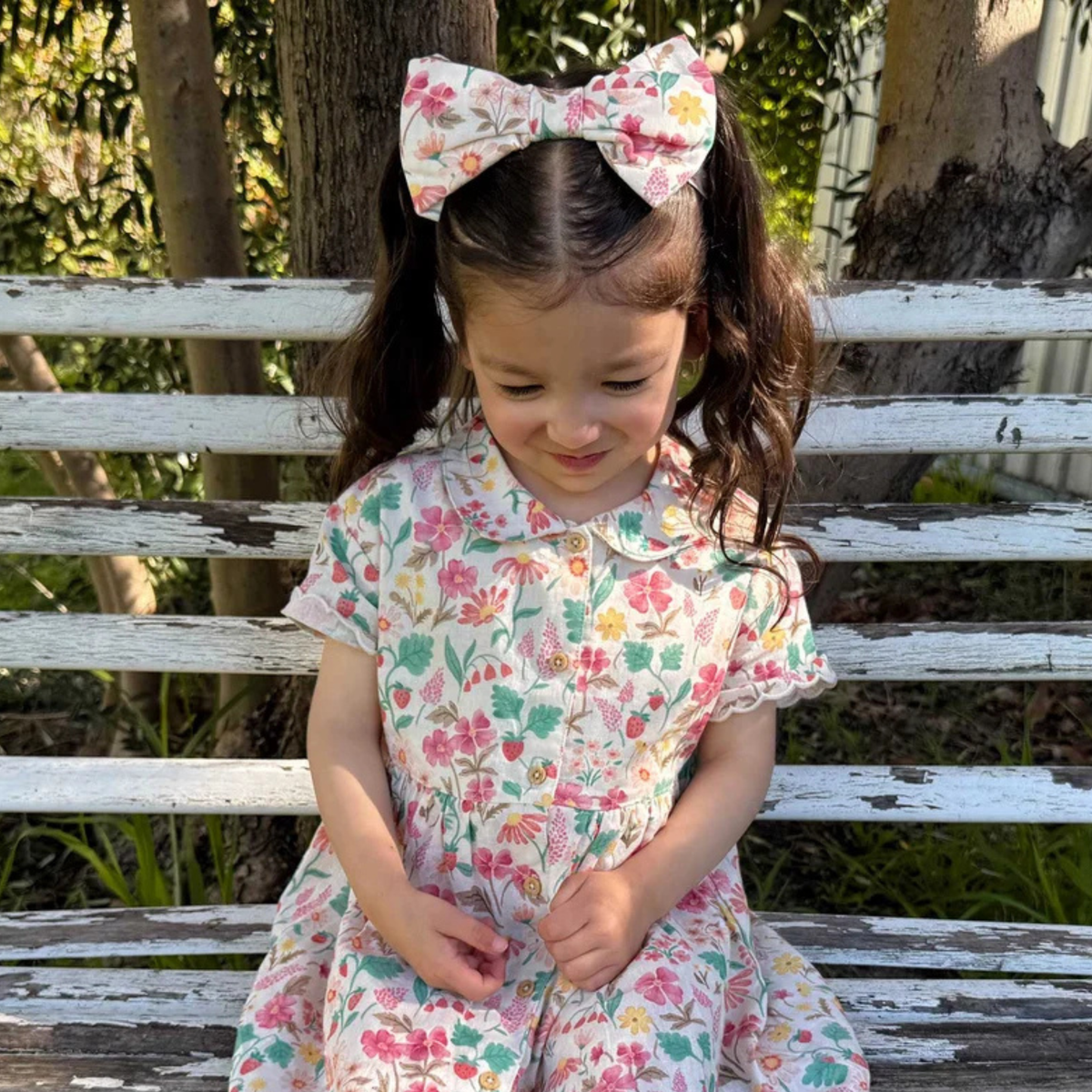 purebaby organic cotton summer bow headband girls