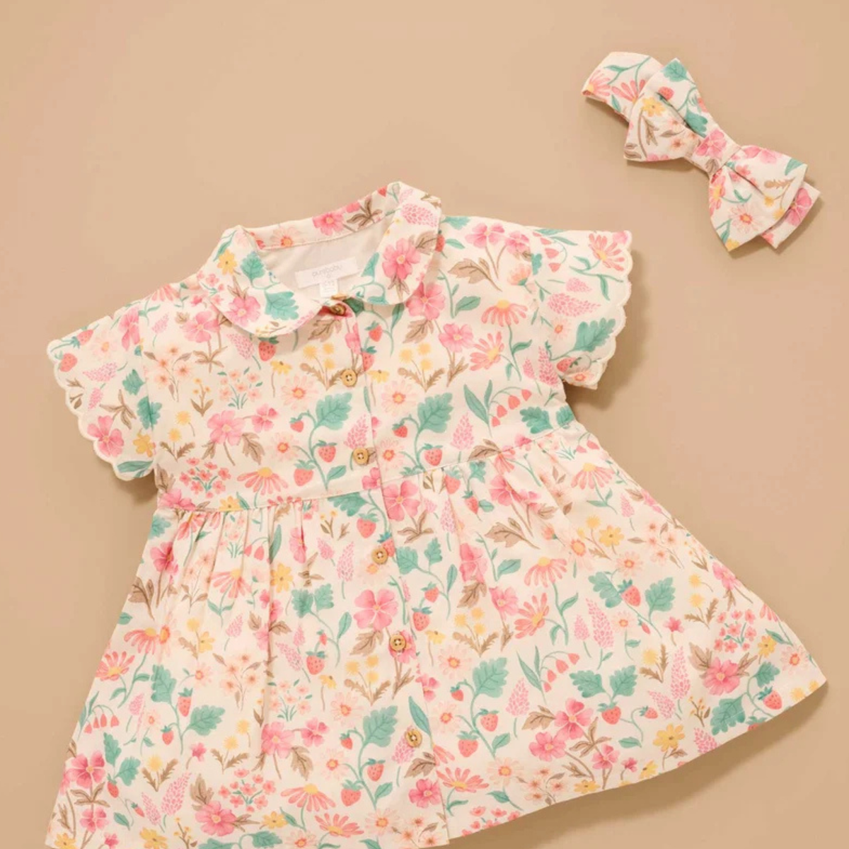 Strawberry Garden Bow Headband