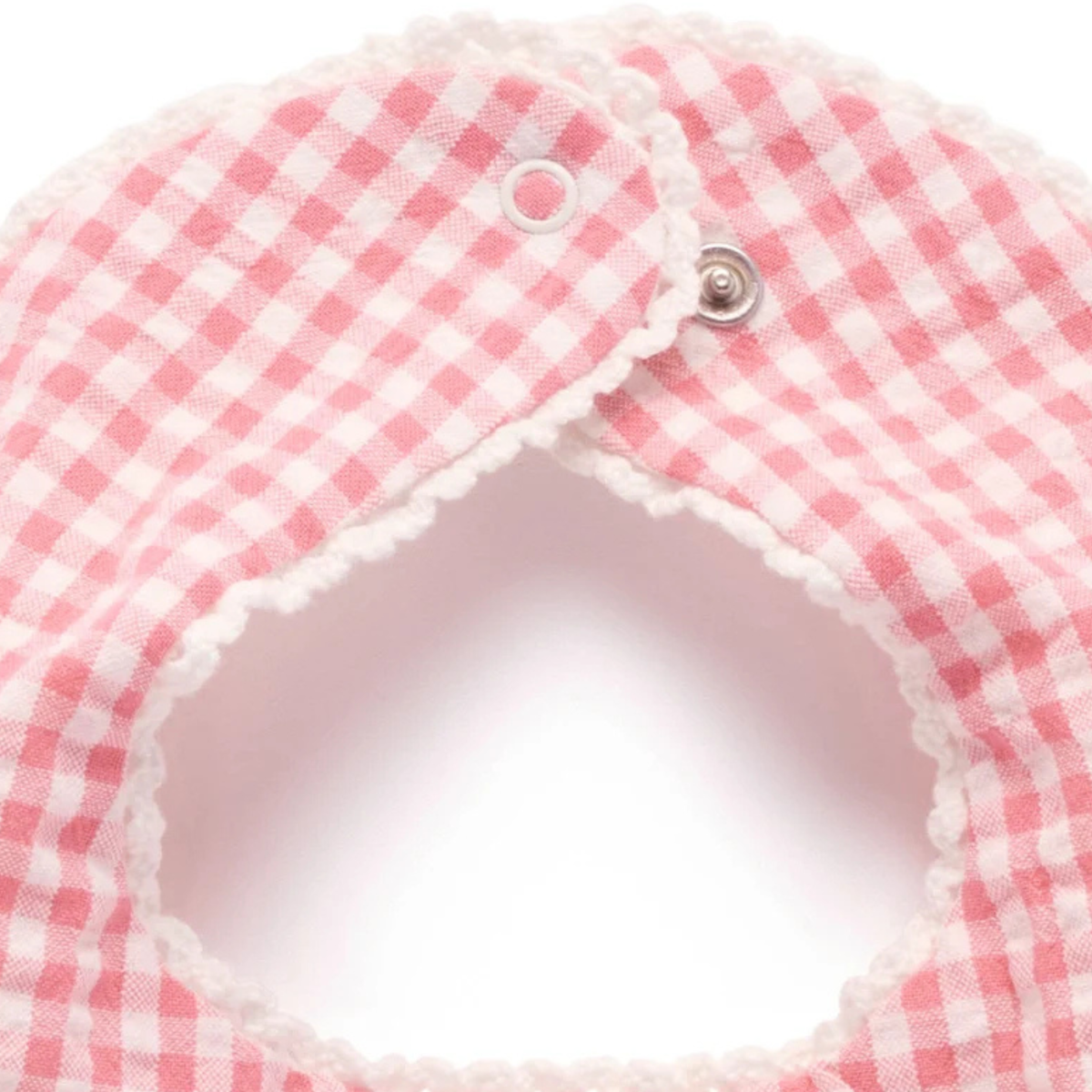 purebaby organic cotton baby clothes strawberry gingham bib