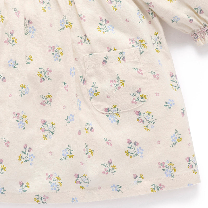 purebaby organic strawberry smocked dress baby girl