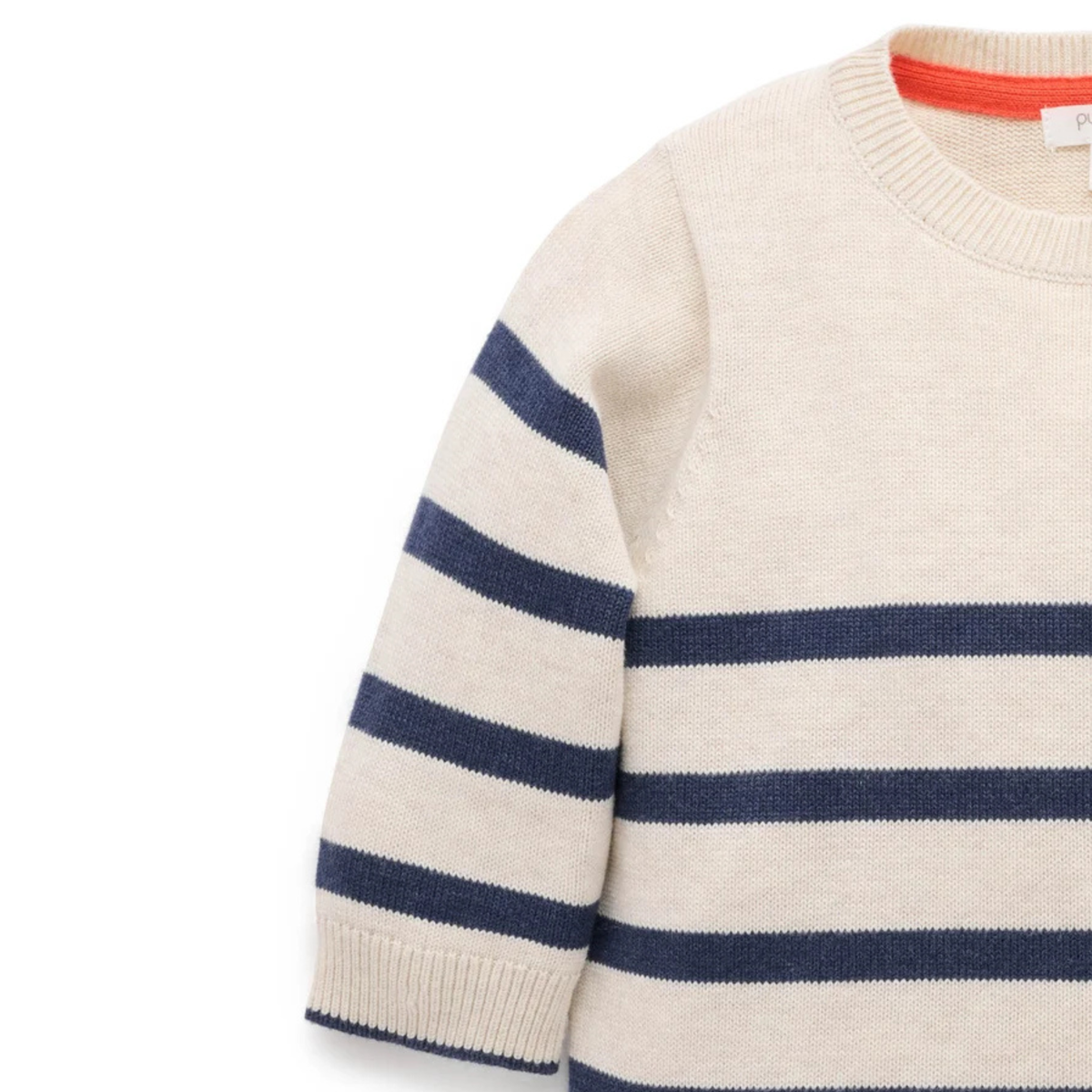 purebaby organic cotton baby kids knitwear jumper classic striped navy
