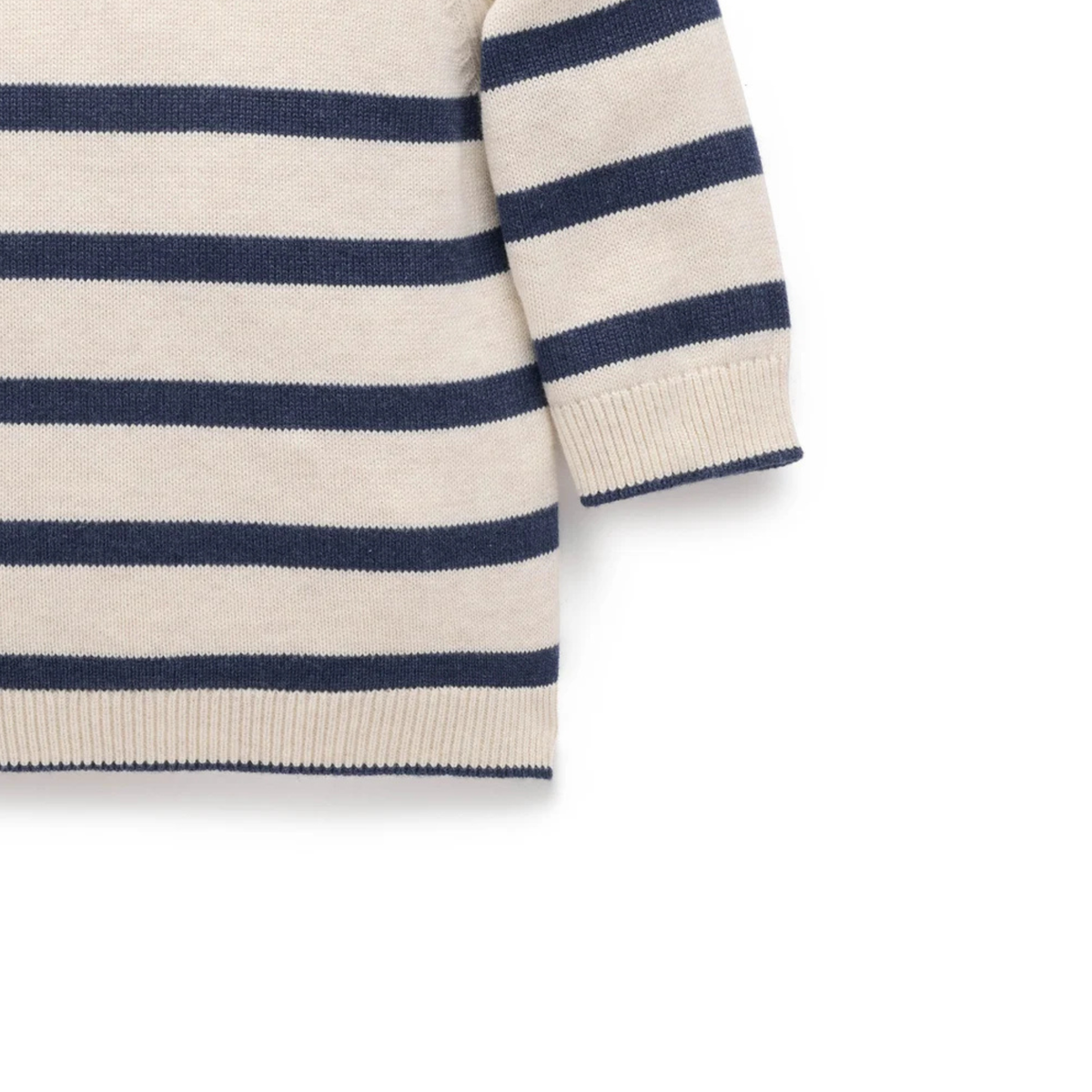 purebaby organic cotton baby kids knitwear jumper classic striped navy
