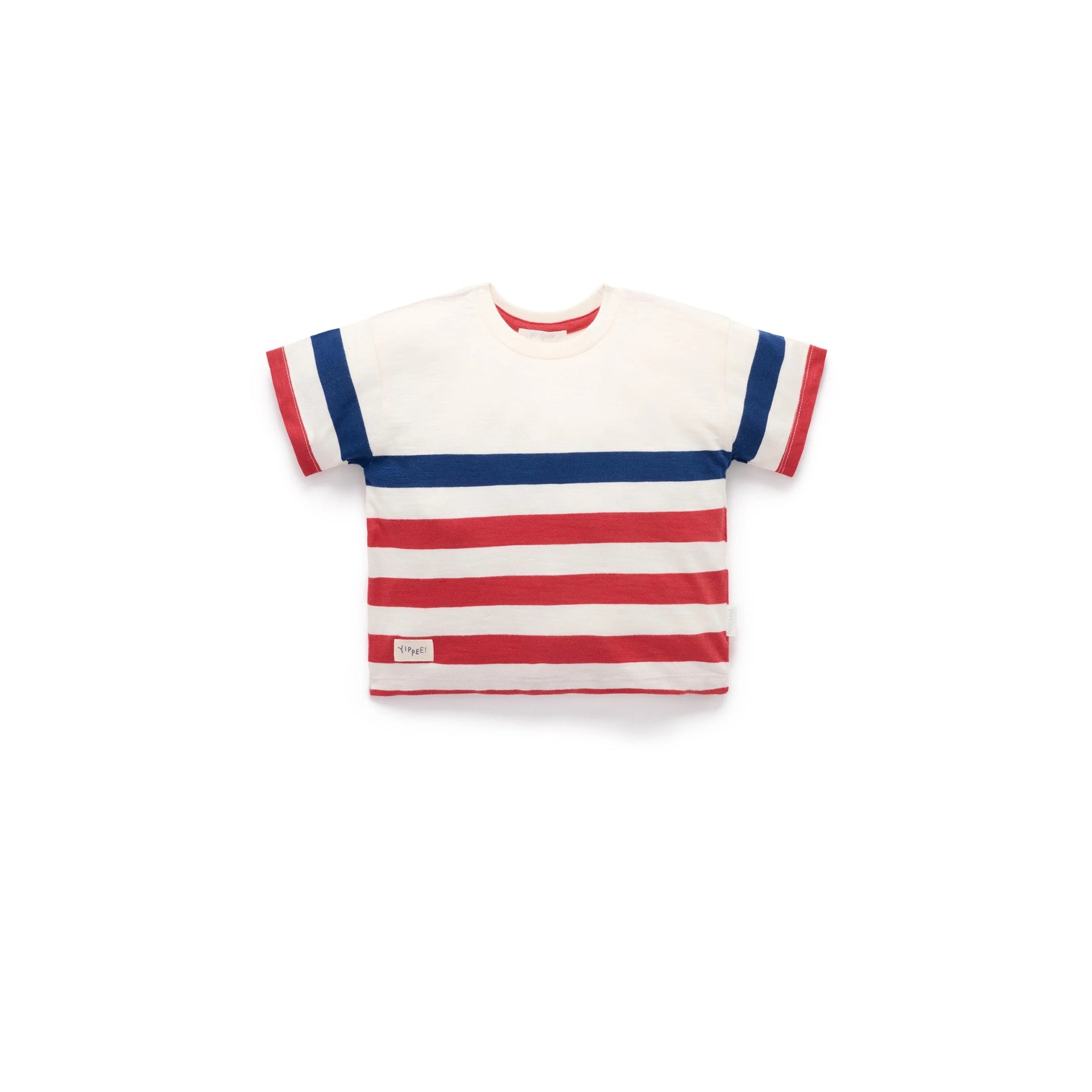 red white blue stripe purebaby organic top baby kids