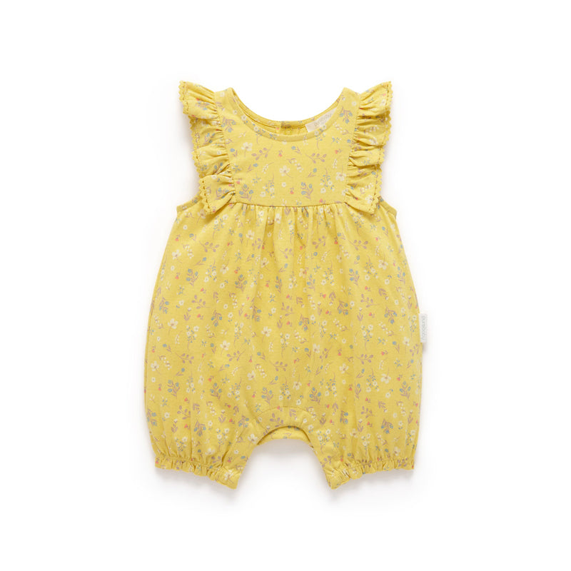 purebaby organic cotton baby clothes sunshine shortie growsuit baby girl