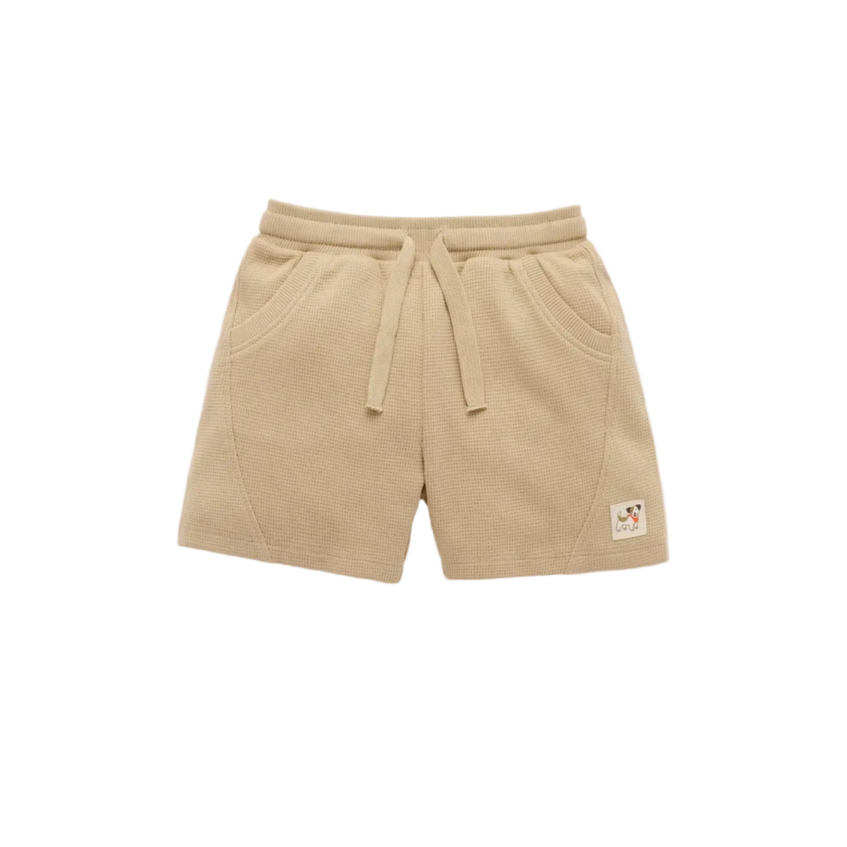 purebaby organic cotton baby kids textured shorts beige beech