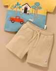 purebaby organic cotton baby kids textured shorts beige beech