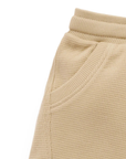 purebaby organic cotton baby kids textured casual shorts beige beech