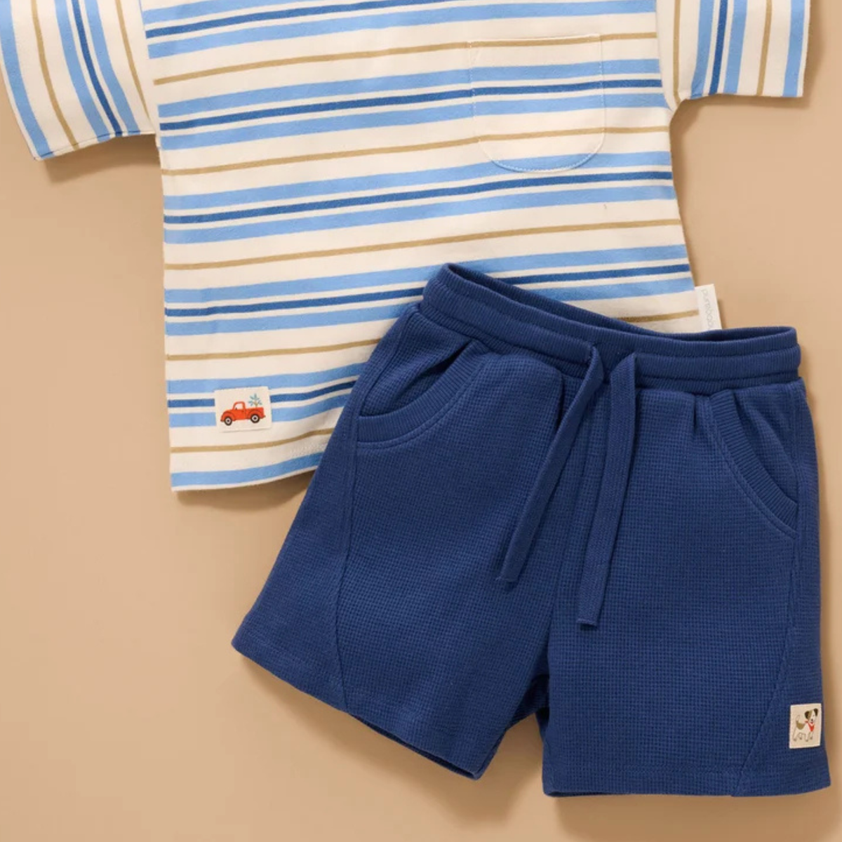 Casual Textured Shorts | French Navy
