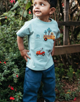 purebaby organic cotton baby kids textured slouchy pants french navy