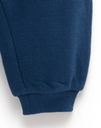 purebaby organic cotton baby kids textured slouchy pants french navy