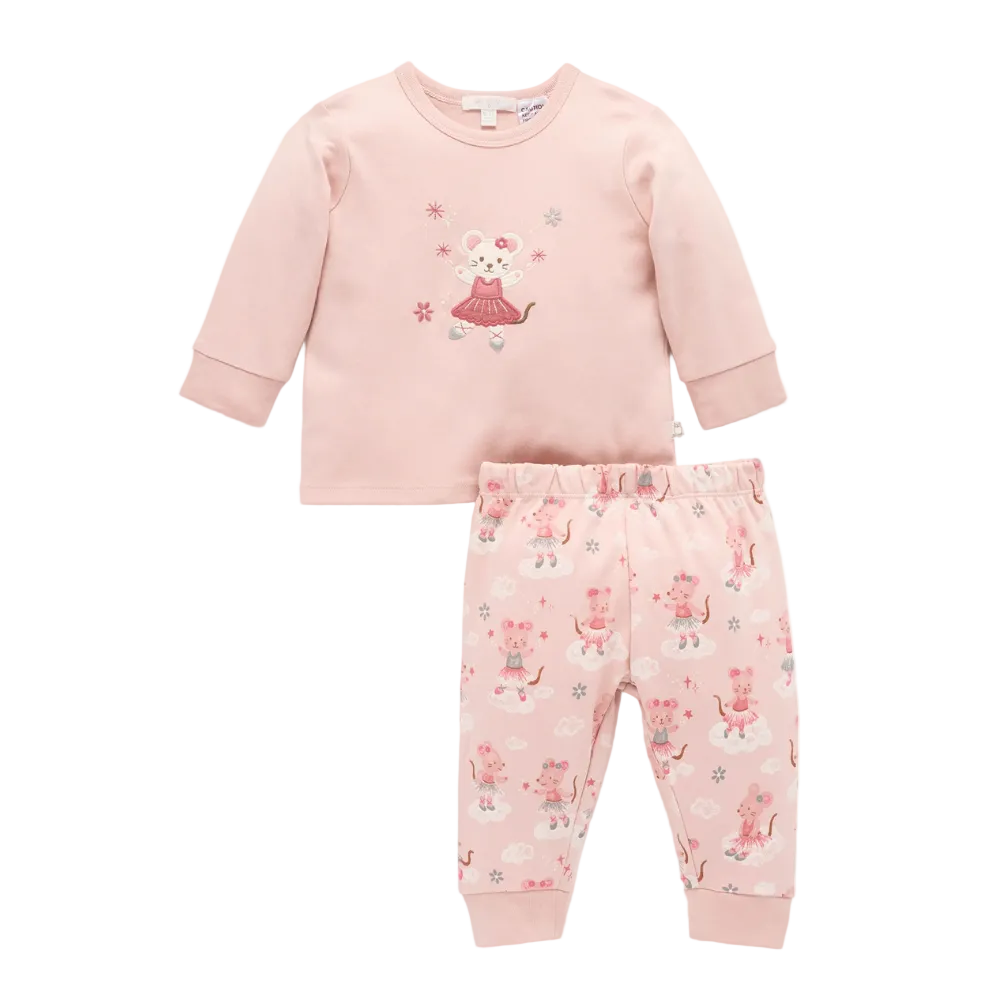 purebaby organic kids pajama set ballet dreams girls pj