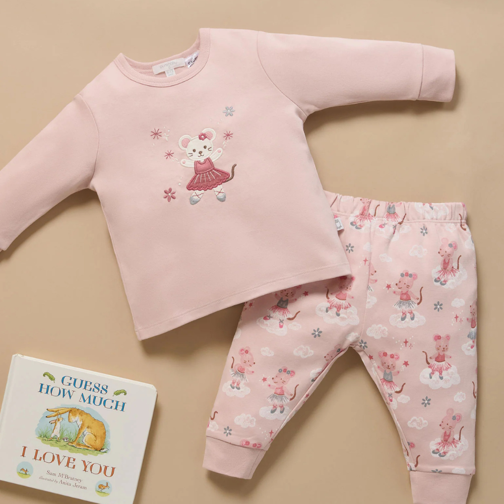 purebaby organic kids pajama set ballet dreams girls pj