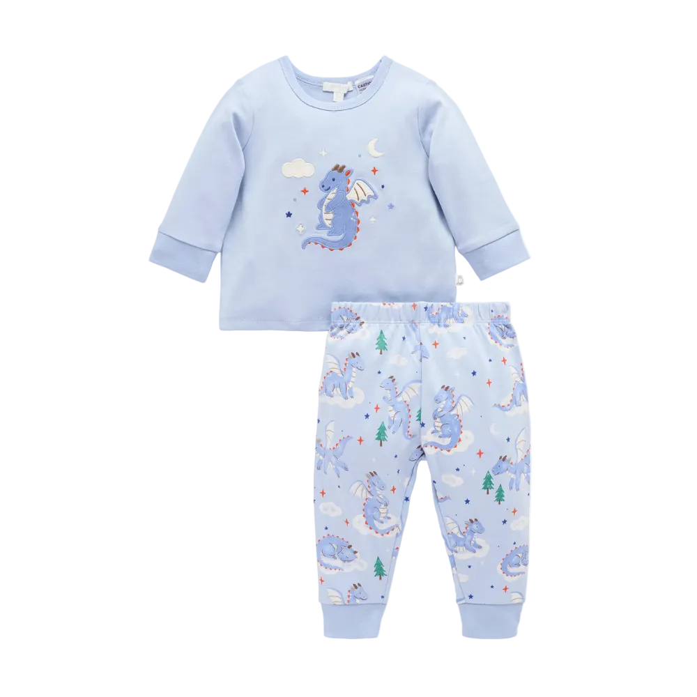 purebaby organic kids pajama set dragon