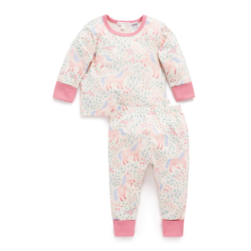 purebaby organic unicorn textured pyjama set PJ set baby kids