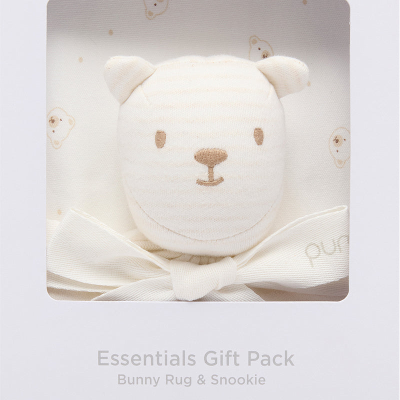 purebaby organic cotton baby clothes bunny rug and snookie pack vanilla bear baby gift set