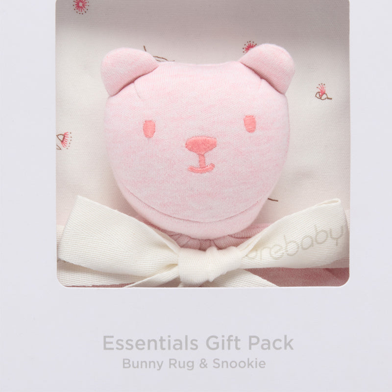purebaby organic cotton baby clothes bunny rug and snookie pack vanilla blossom baby gift set for baby girl