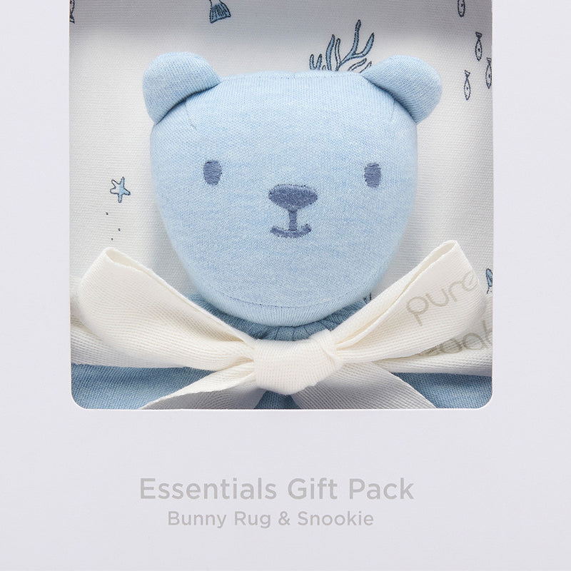 purebaby organic cotton baby clothes bunny rug and snookie pack vanilla nautical baby gift set