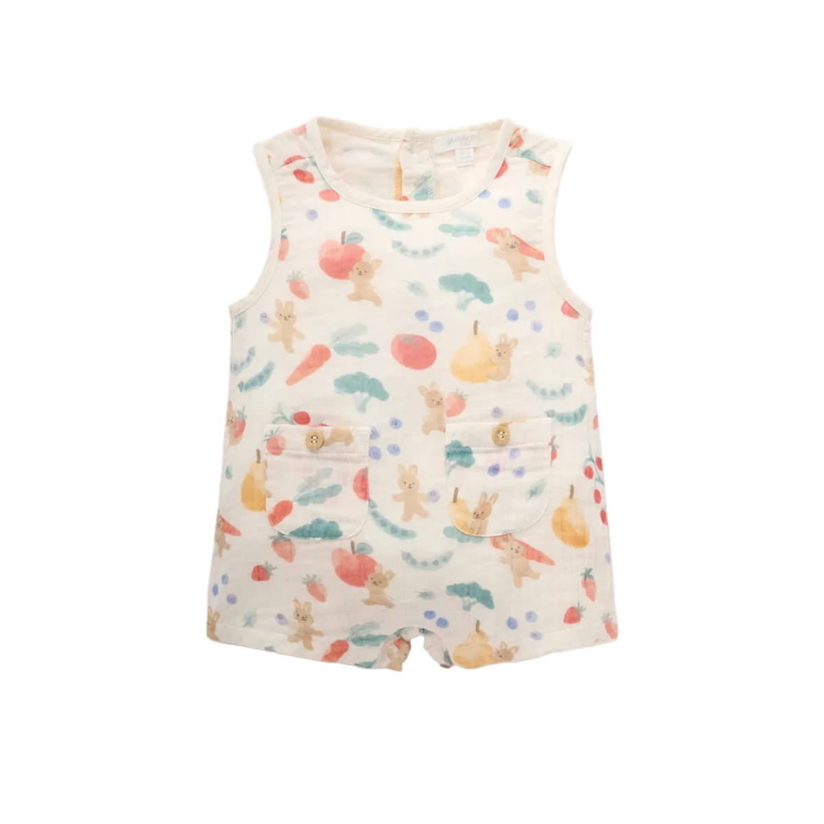 purebaby organic cotton baby clothes veggie garden romper