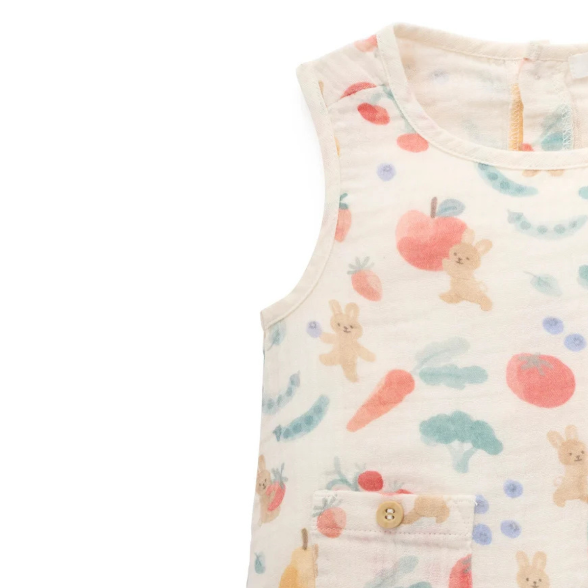 purebaby organic cotton baby clothes veggie garden romper