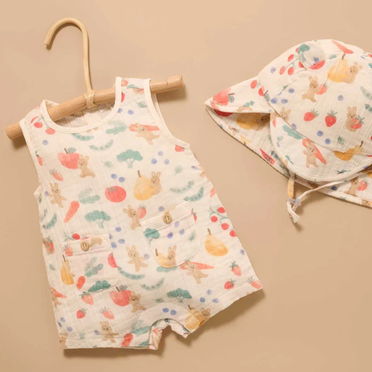 purebaby organic cotton baby clothes veggie garden romper